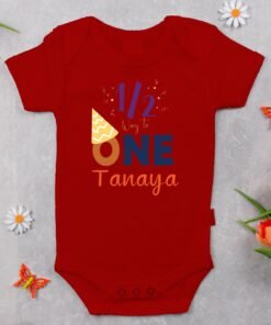 Personalized Half Birthday Baby Rompers