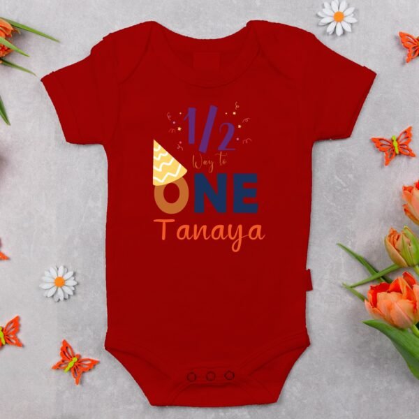 Personalized Half Birthday Baby Rompers