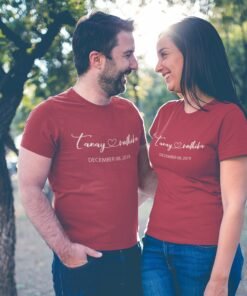 Alternative view of Personalised Couple T Shirts for Pre-Wedding Photoshoots & Anniversary