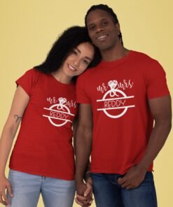 Alternative view of Mr & Mrs Personalised Couple T-Shirts - Pre-Wedding Photoshoots & Anniversary