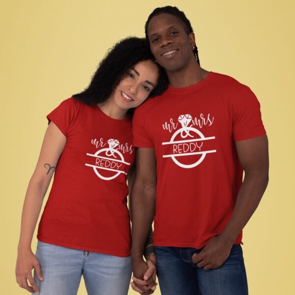 Alternative view of Mr & Mrs Personalised Couple T-Shirts - Pre-Wedding Photoshoots & Anniversary