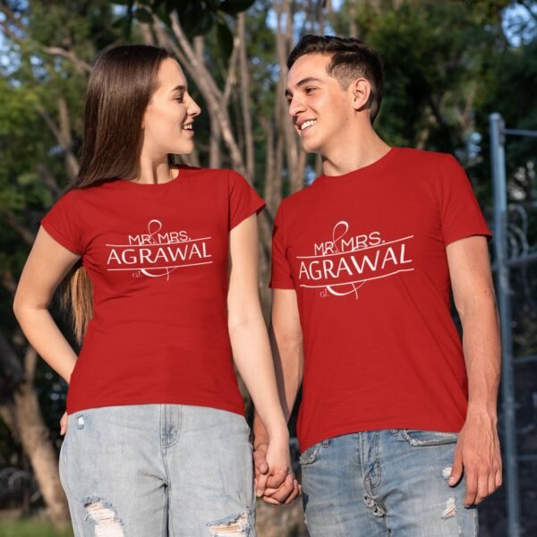Alternative view of Mr & Mrs Personalised Couple T-Shirts - Pre-Wedding Photoshoots & Anniversary