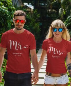 Mr & Mrs Personalised Couple T-Shirts