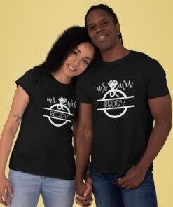 Mr & Mrs Personalised Couple T-Shirts - Pre-Wedding Photoshoots & Anniversary