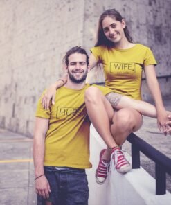 Hubby & Wifey Personalised Couple T-Shirts - Pre-Wedding Photoshoots & Anniversary