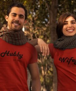 Hubby & Wifey Personalised Couple T-Shirts - Pre-Wedding Photoshoots & Anniversary