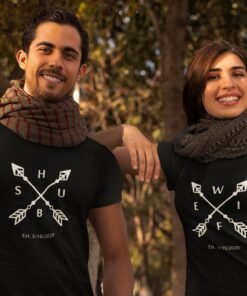 Alternative view of Hubby & Wifey Personalised Couple T-Shirts - Pre-Wedding Photoshoots & Anniversary