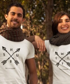 Hubby & Wifey Personalised Couple T-Shirts - Pre-Wedding Photoshoots & Anniversary