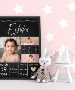 Alternative view of Personalized Baby Birth Milestones Wall Frames - New Born Baby Gifts for Baby Boy or Baby Girl