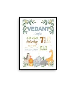 Alternative view of Personalized Baby Birth Milestones Wall Frames - New Born Baby Gifts for Baby Boy or Baby Girl