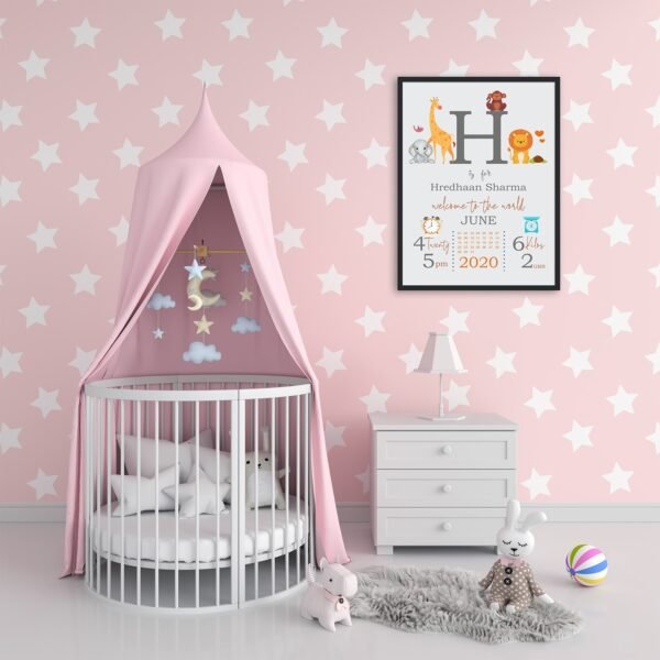 Alternative view of Personalized Baby Birth Milestones Wall Frames - New Born Baby Gifts for Baby Boy or Baby Girl