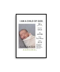 Alternative view of Personalized Baby Birth Milestones Wall Frames - New Born Baby Gifts for Baby Boy or Baby Girl