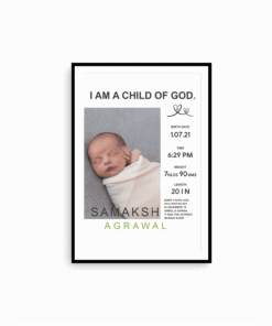 Personalized Baby Birth Milestones Wall Frames - New Born Baby Gifts for Baby Boy or Baby Girl