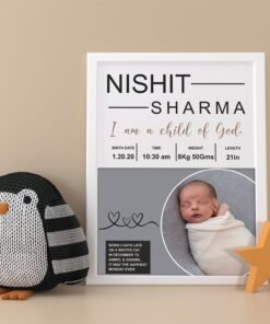 Alternative view of Personalized Baby Birth Milestones Wall Frames - New Born Baby Gifts for Baby Boy or Baby Girl
