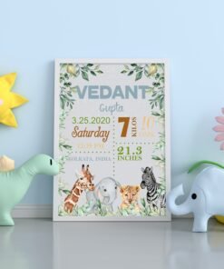 Alternative view of Personalized Baby Birth Milestones Wall Frames - New Born Baby Gifts for Baby Boy or Baby Girl