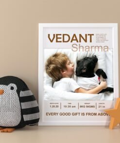 Alternative view of Personalized Baby Birth Milestones Wall Frames - New Born Baby Gifts for Baby Boy or Baby Girl