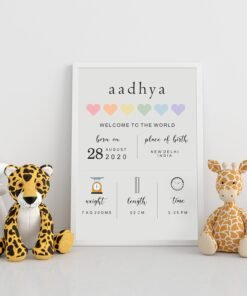 Alternative view of Personalized Baby Birth Milestones Wall Frames - New Born Baby Gifts for Baby Boy or Baby Girl