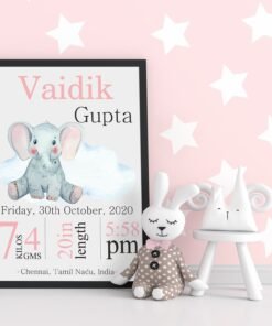 Alternative view of Personalized Baby Birth Milestones Wall Frames - New Born Baby Gifts for Baby Boy or Baby Girl