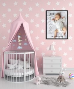 Personalized Baby Birth Milestones Wall Frames - New Born Baby Gifts for Baby Boy or Baby Girl