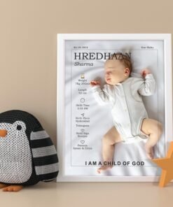 Alternative view of Personalized Baby Birth Milestones Wall Frames - New Born Baby Gifts for Baby Boy or Baby Girl