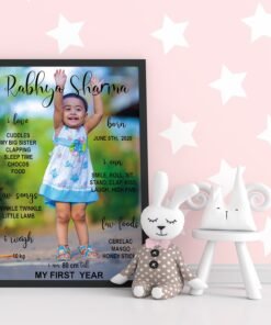 Alternative view of Personalized Baby First Year Poster Wall Frames - First Year Birthday Gifts for Baby Boy or Baby Girl