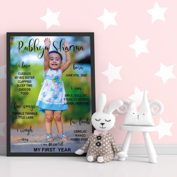 Alternative view of Personalized Baby First Year Poster Wall Frames - First Year Birthday Gifts for Baby Boy or Baby Girl