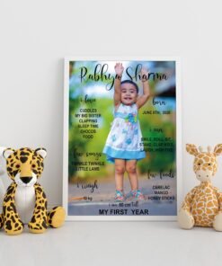 Personalized Baby First Year Poster Wall Frames - First Year Birthday Gifts for Baby Boy or Baby Girl