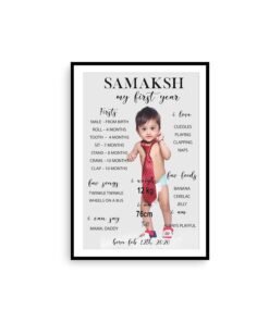 Alternative view of Personalized Baby First Year Poster Wall Frames - First Year Birthday Gifts for Baby Boy or Baby Girl