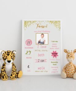 Personalized Baby First Year Poster Wall Frames - First Year Birthday Gifts for Baby Boy or Baby Girl