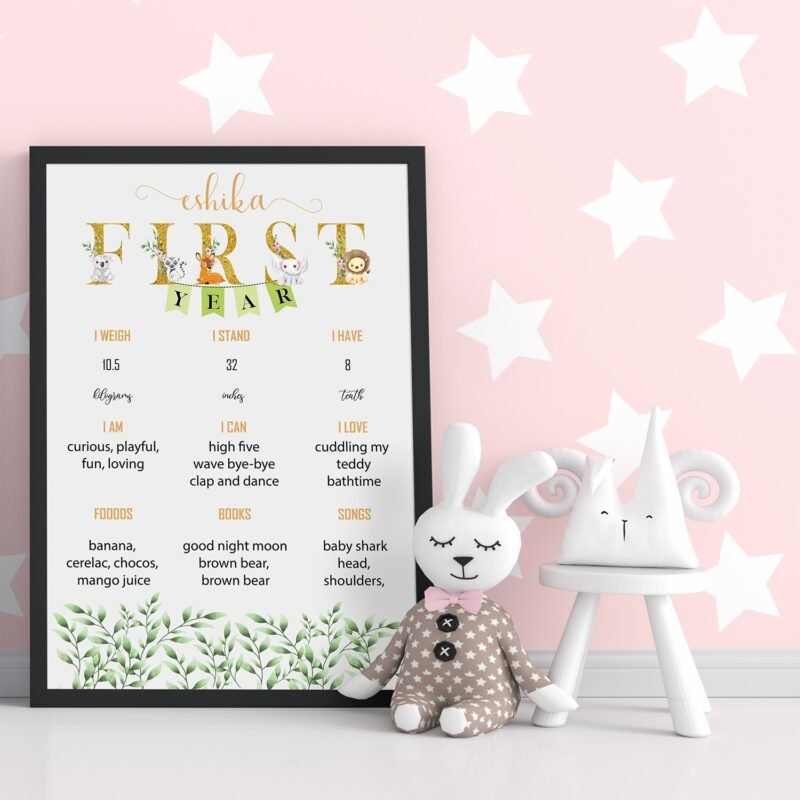 Personalized Baby First Year Poster Wall Frames – First Year Birthday ...