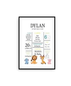 Alternative view of Personalized Baby First Year Poster Wall Frames - First Year Birthday Gifts for Baby Boy or Baby Girl