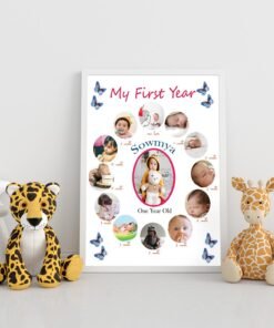 Alternative view of Personalized Baby First Year Photo Collage Wall Frames - First Year Birthday Gifts for Baby Boy or Baby Girl