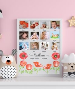 Alternative view of Personalized Baby First Year Photo Collage Wall Frames - First Year Birthday Gifts for Baby Boy or Baby Girl