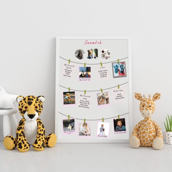 Alternative view of Personalized Baby First Year Photo Collage Wall Frames - First Year Birthday Gifts for Baby Boy or Baby Girl