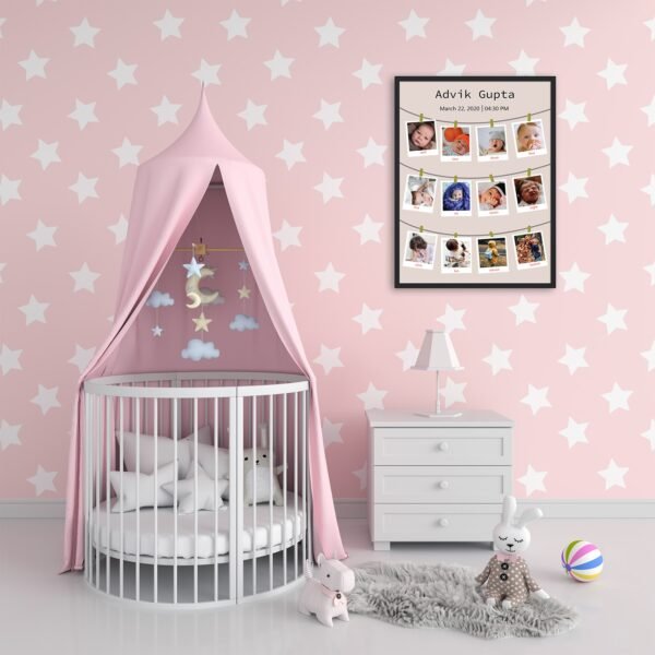 Alternative view of Personalized Baby First Year Photo Collage Wall Frames - First Year Birthday Gifts for Baby Boy or Baby Girl