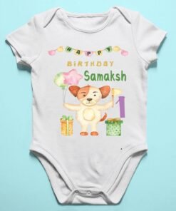 Alternative view of Personalized First Birthday Baby Rompers/T-Shirts