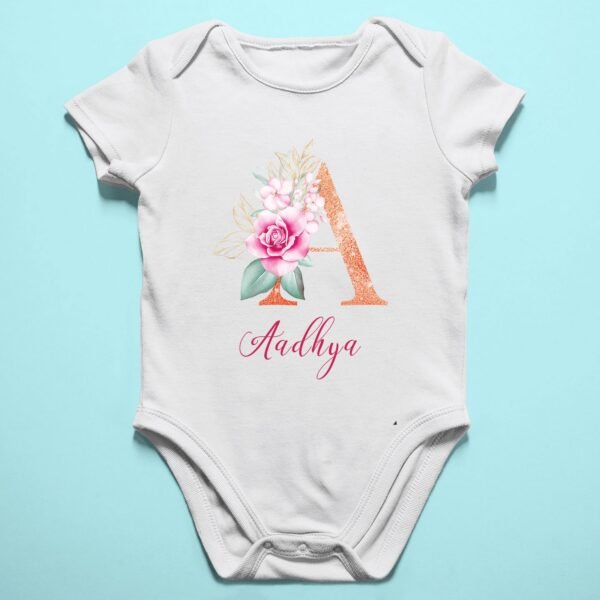 Alternative view of Personalised Baby Names Rompers & T-Shirts