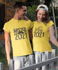 Alternative view of Mr & Mrs Personalised Couple T-Shirts - Pre-Wedding Photoshoots & Anniversary
