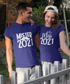 Mr & Mrs Personalised Couple T-Shirts - Pre-Wedding Photoshoots & Anniversary