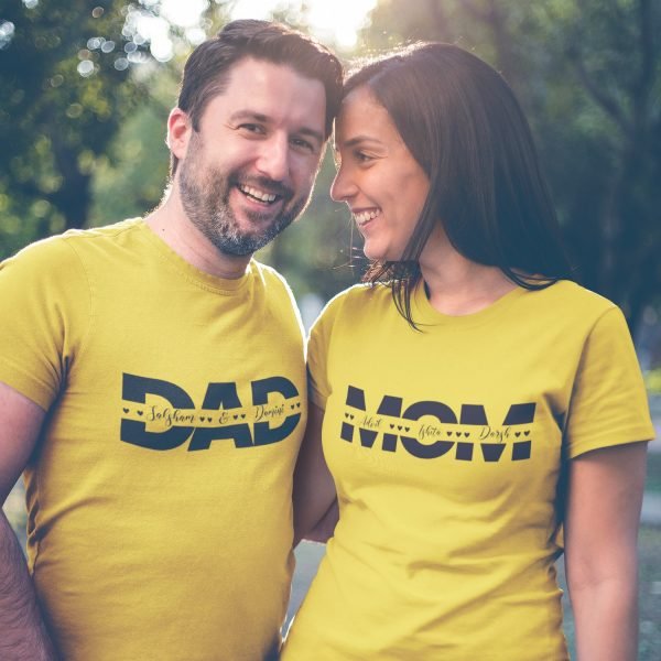 Alternative view of Personalised T-Shirts for Mom & Dad - Gift for Parents