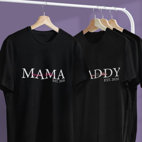 Alternative view of Personalised T-Shirts for Mom & Dad - Gift for Parents