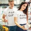 Mr & Mrs Personalised Couple T-Shirts - Pre-Wedding Photoshoots & Anniversary