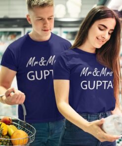 Alternative view of Mr & Mrs Personalised Couple T-Shirts - Pre-Wedding Photoshoots & Anniversary