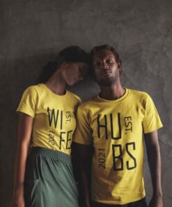Alternative view of Hubby & Wifey Personalised Couple T-Shirts - Pre-Wedding Photoshoots & Anniversary