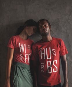Hubby & Wifey Personalised Couple T-Shirts - Pre-Wedding Photoshoots & Anniversary