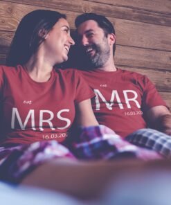 Mr & Mrs Personalised Couple T-Shirts - Pre-Wedding Photoshoots & Anniversary