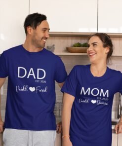 Alternative view of Personalized Mom and Dad T-Shirts with Kids' Names & Date