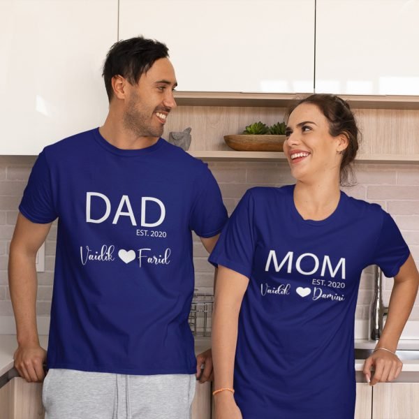 Alternative view of Personalised T-Shirts for Mom & Dad - Gift for Parents