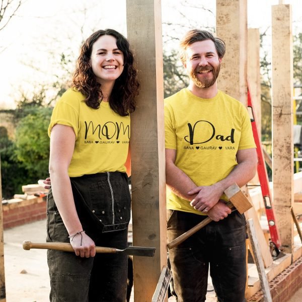 Alternative view of Personalised T-Shirts for Mom & Dad - Gift for Parents