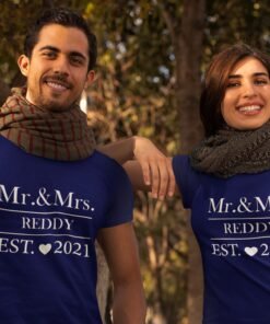 Alternative view of Mr & Mrs Personalised Couple T-Shirts - Pre-Wedding Photoshoots & Anniversary